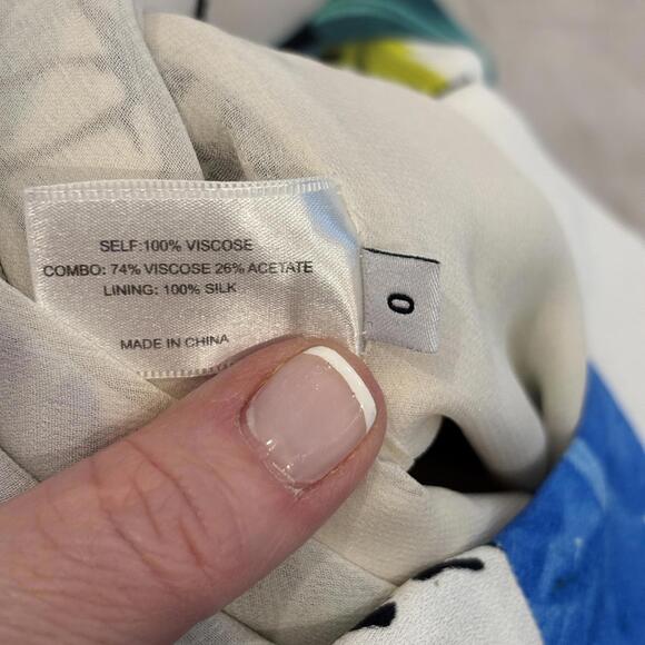 Proenza Schouler Ivory Multicolor Ikebana Print Sleeveless Peplum Dress Size 0 - Picture 4 of 9